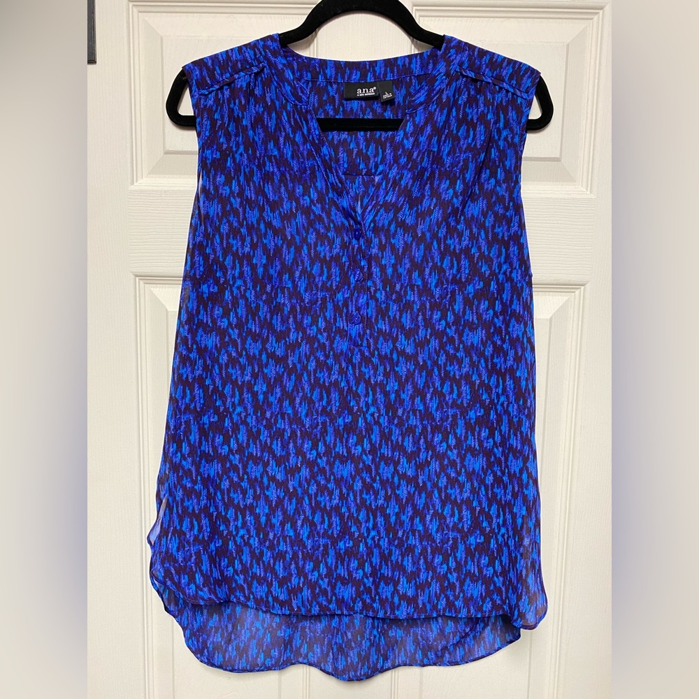 Blue and Red a.n.a Patterned Sleeveless Top